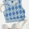Tops con diseño de cuadro multicolor - Imagen 5